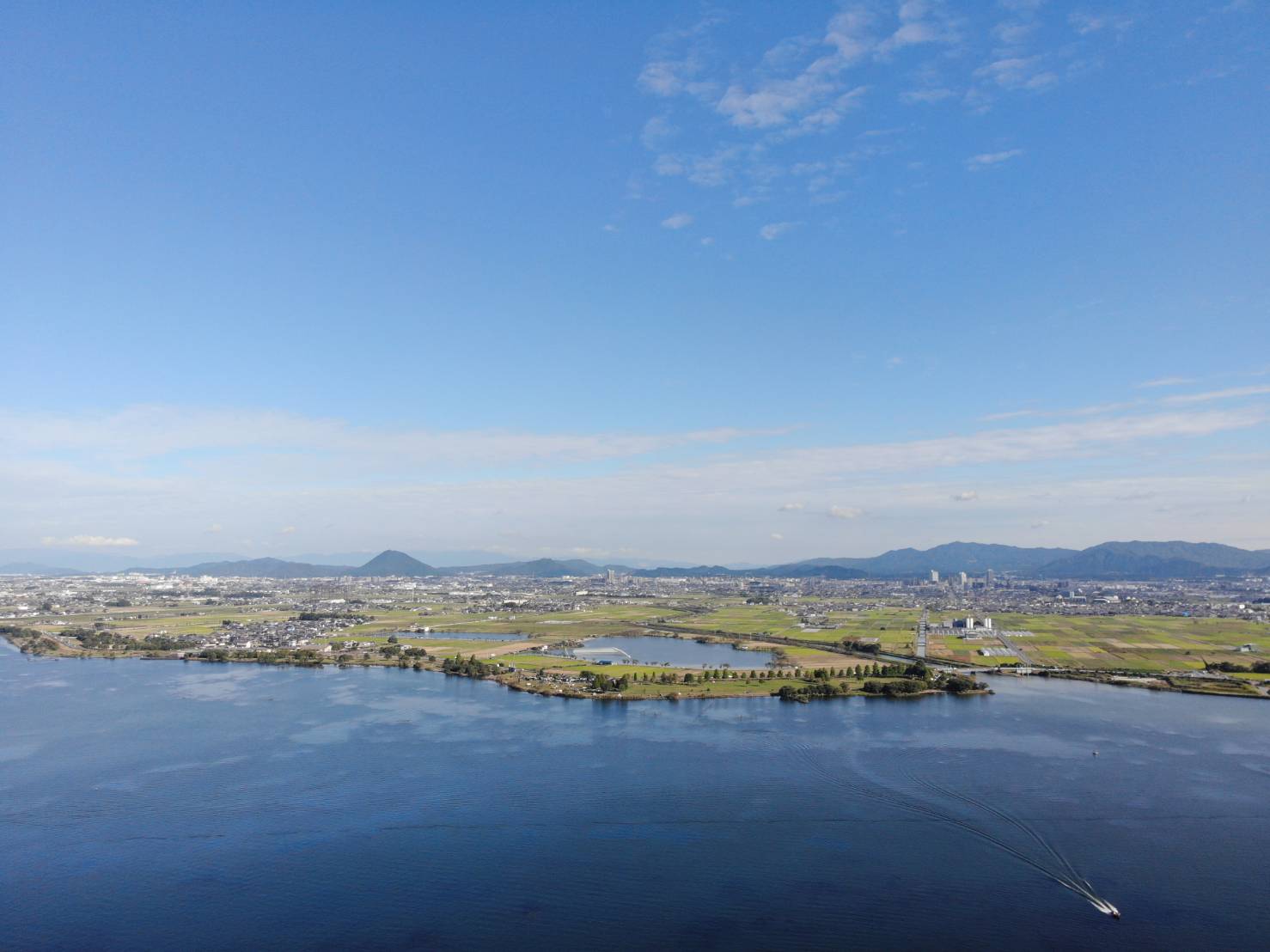 本校卒業生様の空撮画像。びわこ美しい！！！！