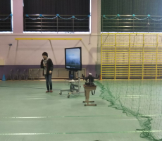 草津小学校様でドローンデモフライト会